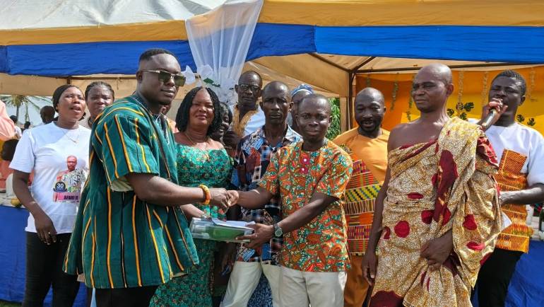 HON ISAAC YAWSON GRACES ADONTEHENE AND/OR CHIEF OF PEWODIE OF THE TWIFO/ATI-MORKWA DISTRICT 30TH ANNIVERSARY OF ENSTOOLMENT AND PALACE UNVEILING.